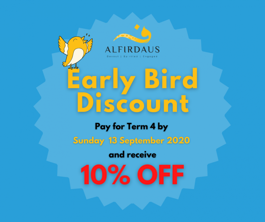 Early Bird Discount Alfirdaus College