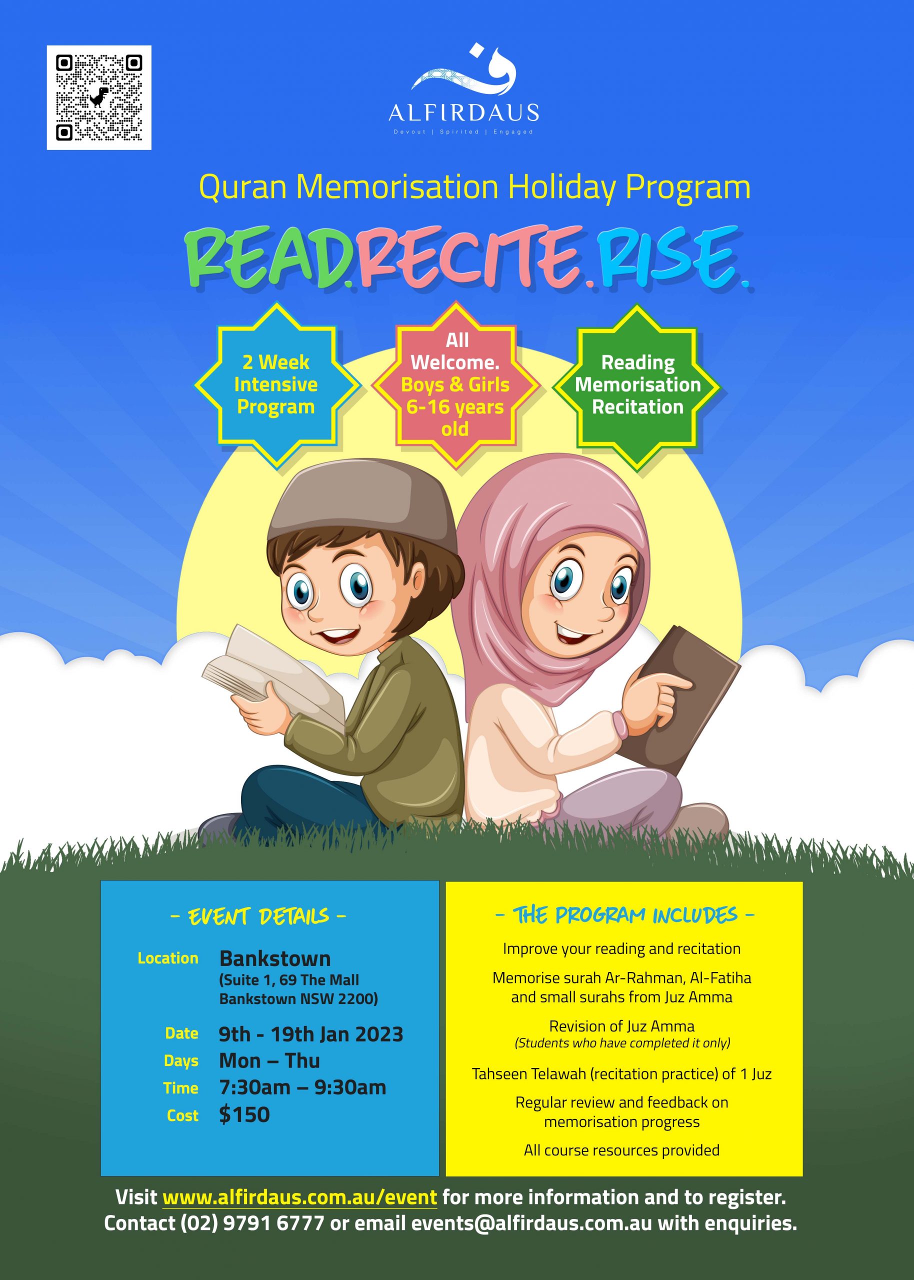 2023 Quran Memorisation Holiday Program: Read. Recite. Rise.
